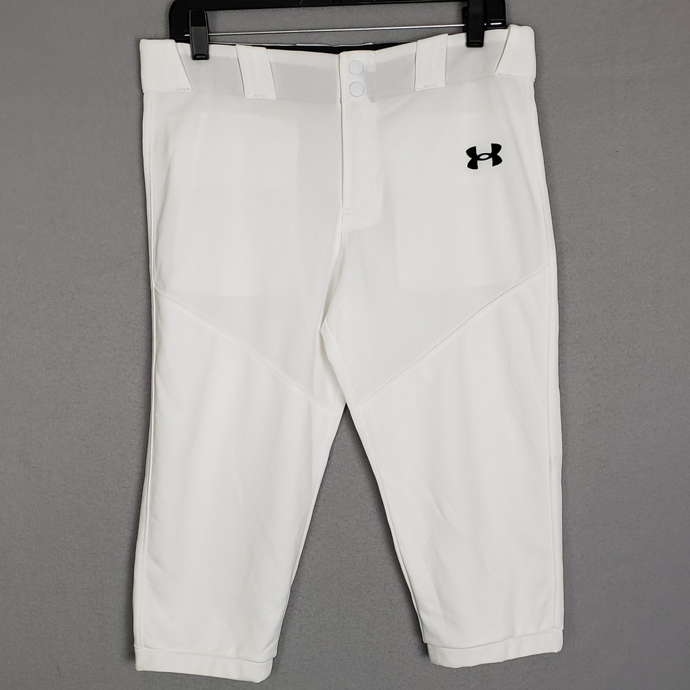 Under Armour Youth Size XL Baseball Pants White Knee Cropped Sport Knickers